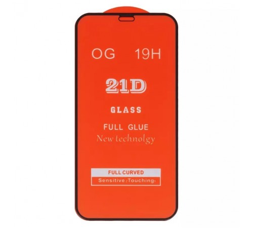 Защитное стекло для Apple iPhone 12 mini, совместимо с чехлом, Full Glue, (без упаковки), черный