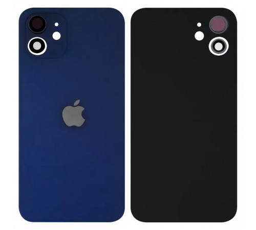Задня панель корпусу для iPhone 12, синя + скло камери, small hole