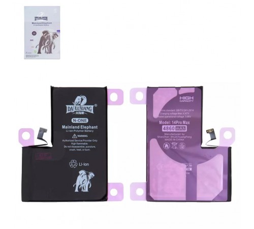 Акумулятор Da Luxiang для Apple iPhone 14 Pro Max, Li-ion, 3,86 В, 4860 мА·год, підвищена ємність, original IC