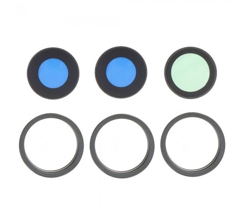 Скло камери для iPhone 15 Pro Max, чорне, з рамкою, комплект 3 шт.