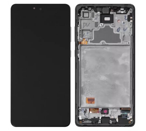 Дисплей для Samsung A725 Galaxy A72, A726 Galaxy A72 5G, чорний, з рамкою, High Copy з широким обідком, (OLED)