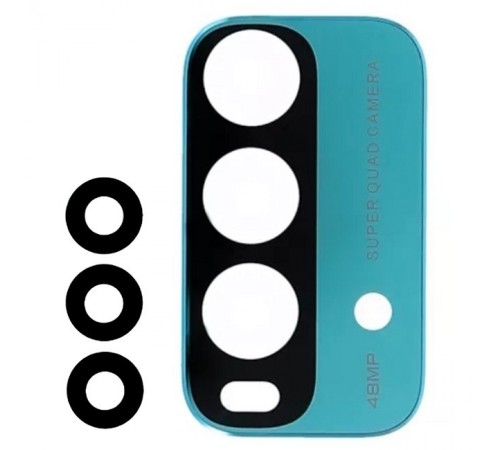 Скло камери для Xiaomi Redmi 9T, зелене, без рамки, комплект 4 шт.