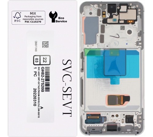 Дисплей для Samsung S901B Galaxy S22 5G, белый (White), с рамкой, Original, сервисная упаковка, #GH82-27520B Дисплей для Samsung S901B Galaxy S22 5G, белый (White), с рамкой, Original, сервисная упаковка, #GH82-27520B
