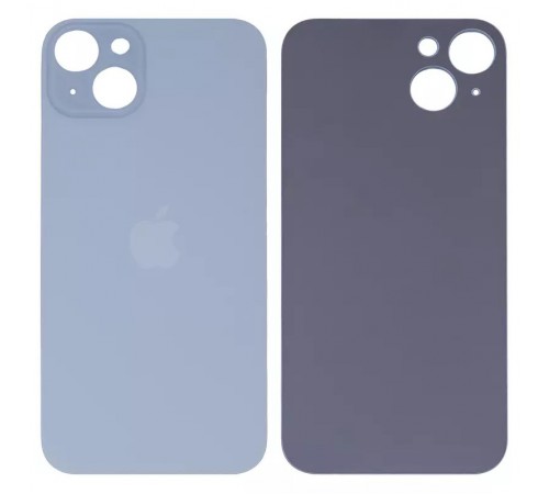 Задняя панель корпуса для iPhone 15 Plus, голубая, не нужно снимать стекло камеры, High Copy big hole