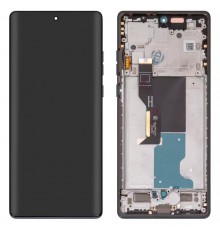 Дисплей для Motorola Edge 50 Fusion, синий (Forest Blue), с рамкой, Original (PRC)