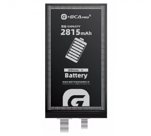 Акумулятор G-OCA Pro для iPhone 12, iPhone 12 Pro, Li-ion, 3,83 В, 2815 мА·г, без контролера, (A2479) Акумулятор G-OCA Pro для iPhone 12, iPhone 12 Pro, Li-ion, 3,83 В, 2815 мА·г, без контролера, (A2479)