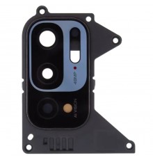 Скло камери для Xiaomi Redmi Note 10 5G, чорне, з рамкою