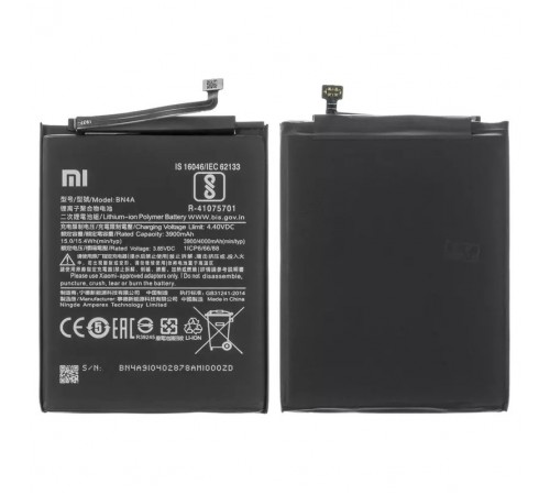 Аккумулятор BN4A для Xiaomi Redmi Note 7, Redmi Note 7 Pro, Li-Polymer, 3,85 B, 4000 мАч, Original (PRC), M1901F7G, M1901F7H, M1901F7I