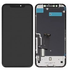 Дисплей для iPhone XR, чорний, з рамкою, Copy, (TFT), ZY, LTPS