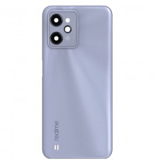 Задняя панель корпуса для Realme C31, серебристая (Light Silver), Copy + стекло камеры