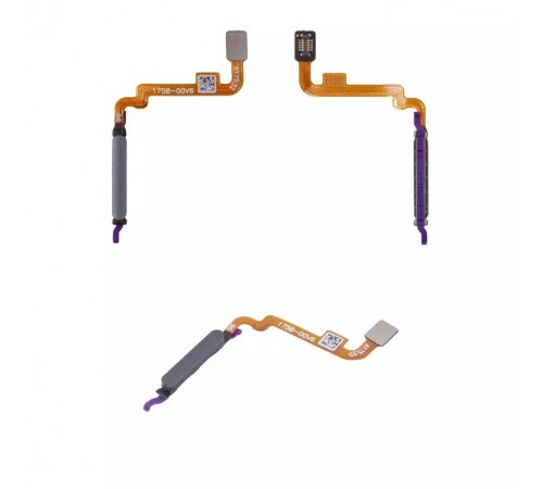 Шлейф для Xiaomi Poco M5s, Redmi Note 10, Redmi Note 10S, сканера відбитка пальця (Touch ID), чорний, High Copy