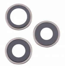 Стекло камеры для iPhone 16 Pro, 16 Pro Max, серое, с рамкой, комплект 3 шт.