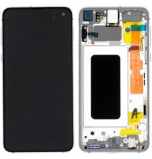 Дисплей для Samsung G970 Galaxy S10e, серебристый (Prism White), с рамкой, High Copy (OLED)