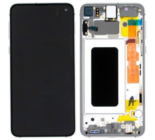 Дисплей для Samsung G970 Galaxy S10e, серебристый (Prism White), с рамкой, High Copy (OLED)