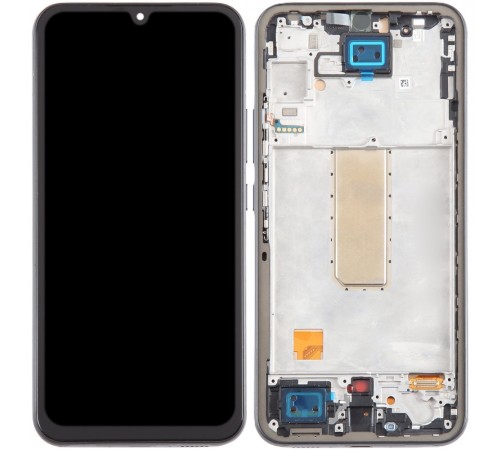 Дисплей для Samsung A346 Galaxy A34 5G, серебристый (Silver), с рамкой, High Copy (OLED) (Small LCD)