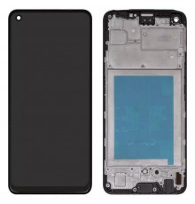 Дисплей для Realme 7 Pro, чорний, з рамкою, Copy, RMX2170