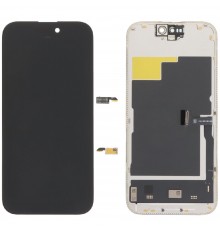 Дисплей для iPhone 15 Pro, чорний, з рамкою, High Copy (OLED), OEM soft DD, 120Hz