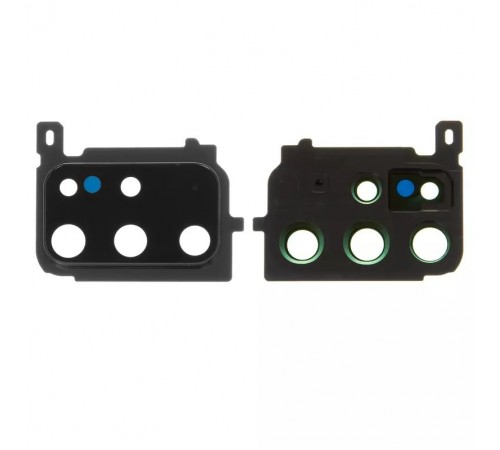 Стекло камеры для Samsung G985 Galaxy S20 Plus, серое (Cosmic Grey), с рамкой