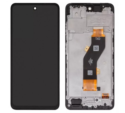 Дисплей для Tecno Spark 20 (KJ5), черный, с рамкой, High Copy, TXDI660QCEPX-53