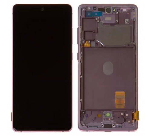 Дисплей для Samsung G780 Galaxy S20 FE, лавандовий, з рамкою, Original, сервісна упаковка, #GH82-24220C/GH82-24219C