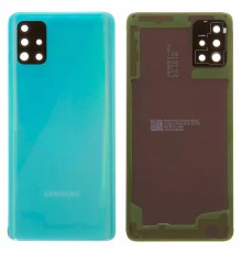 Задняя панель корпуса для Samsung A515F/DS Galaxy A51, синяя + стекло камеры
