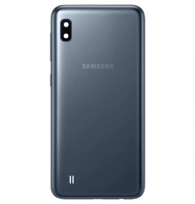 Задняя панель корпуса для Samsung A105F/DS Galaxy A10, черная + стекло камеры, Copy