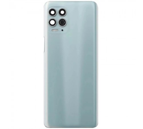 Задняя панель корпуса для Motorola Moto G100 XT2125, голубая (Iridescent Sky) + стекло камеры