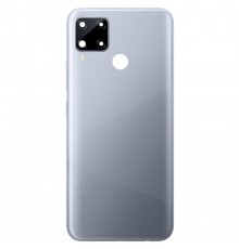 Задня панель корпуса для Realme C15, сіра (Seagull Silver), Copy + скло камери