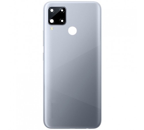 Задня панель корпуса для Realme C15, сіра (Seagull Silver), Copy + скло камери