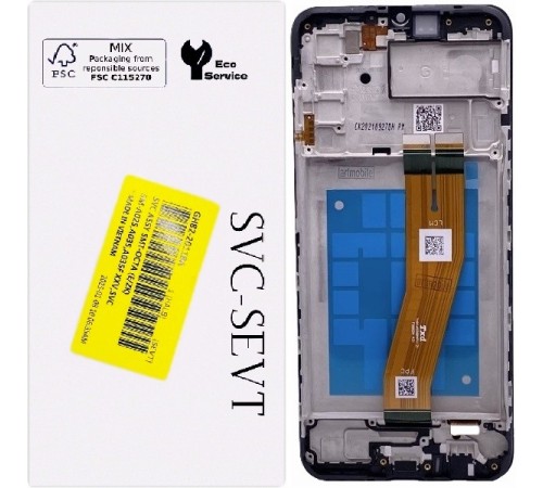 Дисплей для Samsung A025F/DS Galaxy A02s, M025 Galaxy M02s, чорний, з рамкою, Original, з жовтим шлейфом, (160,5x72 mm)