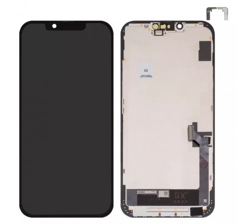 Дисплей для iPhone 14 Plus, черный, с рамкой, High Copy, без микросхемы, (OLED), GX OEM hard