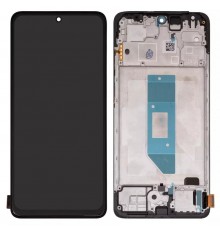 Дисплей для Xiaomi Redmi Note 14 4G, черный, с рамкой, Сopy, (TFT), 159.6mm, 24117RN76G, 24117RN76O