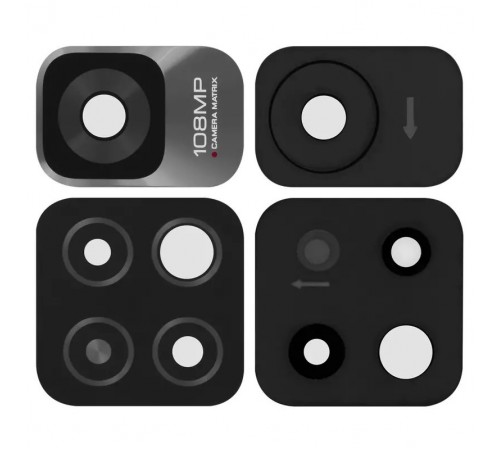 Скло камери для Xiaomi Redmi Note 11 Pro Plus 5G, чорне, без рамки