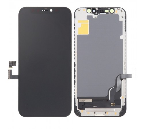Дисплей для iPhone 12 mini, чорний, з рамкою, High Copy (OLED), DD OEM hard
