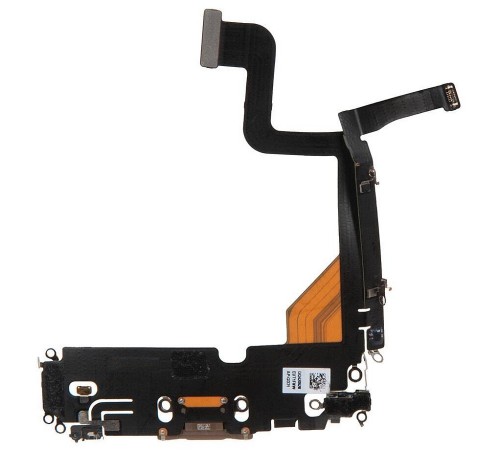 Шлейф для iPhone 13 Pro, конектора зарядки, золотавий, з мікрофоном, з компонентами, Original (PRC), Lightning, з розбирання