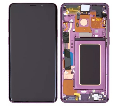 Дисплей для Samsung G965 Galaxy S9 Plus, фиолетовый, с рамкой, Original, сервисная упаковка, lilac purple, #GH97-21691B/GH97-21692B