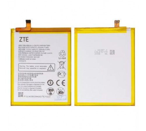 Акумулятор LI3931T44P8h806139 для ZTE Blade A5 (2020), Blade A51 (2021), Blade A7 (2019), Blade V10 Vita, Li-Polymer, 3,85 В, 3200 мА·год, Original (PRC)