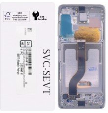 Дисплей для Samsung G985 Galaxy S20 Plus, G986 Galaxy S20 Plus 5G, белый, с фронтальной камерой, с рамкой, Original, сервисная упаковка, cloud white, #GH82-22134B/GH82-22145B