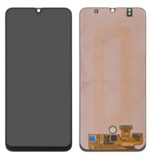 Дисплей для Samsung A505 Galaxy A50, A507 Galaxy A50s, чорний, без рамки, Оригінал (переклеєне скло)