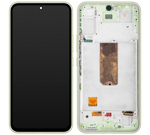 Дисплей для Samsung A546 Galaxy A54 5G, зелений, з рамкою, High Copy original LCD size, (OLED)
