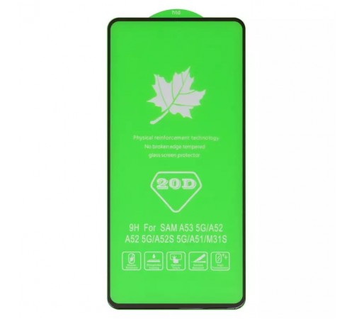 Захисне скло для Samsung A515F/DS Galaxy A51, A525 Galaxy A52, A526 Galaxy A52 5G, G780 Galaxy S20 FE, M317 Galaxy M31s, сумісне з чохлом, Full Glue, (без упаковки), чорний