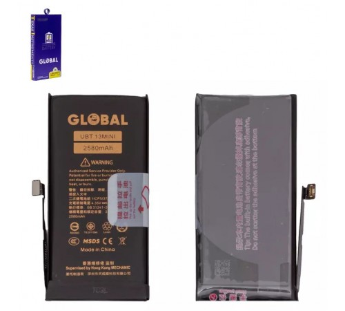 Аккумулятор Mechanic для Apple iPhone 13 mini, Li-Polymer, 3,88 B, 2580 мАч, повышенная ёмкость, original IC Аккумулятор Mechanic для Apple iPhone 13 mini, Li-Polymer, 3,88 B, 2580 мАч, повышенная ёмкость, original IC