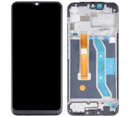 Дисплей для Realme C12, чорний, з рамкою, High Copy