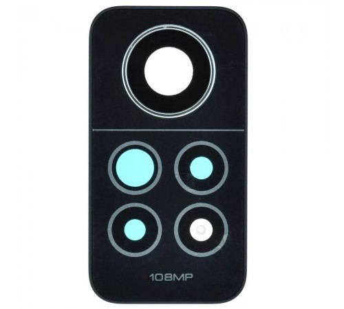 Стекло камеры для Xiaomi Redmi Note 12 Pro 4G, черное, с рамкой