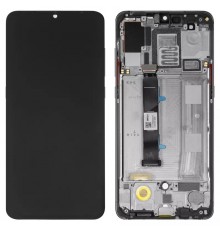 Дисплей для Xiaomi Mi 9, черный, с рамкой, Оригинал (переклеено стекло), M1902F1G