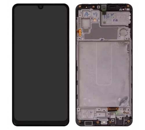 Дисплей для Samsung M325 Galaxy M32, чорний, з рамкою, High Copy original LCD size, (OLED)