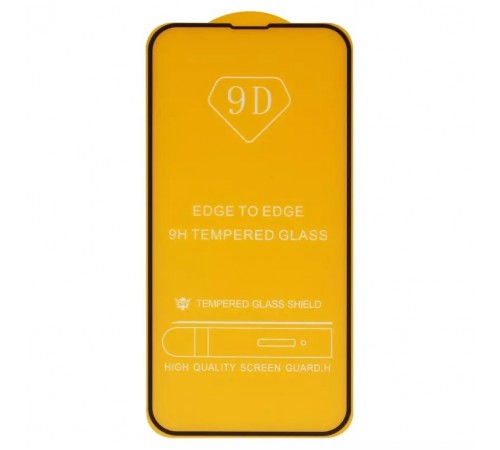 Защитное стекло для Apple iPhone 13, iPhone 13 Pro, iPhone 14, совместимо с чехлом, Full Glue, (без упаковки), черный