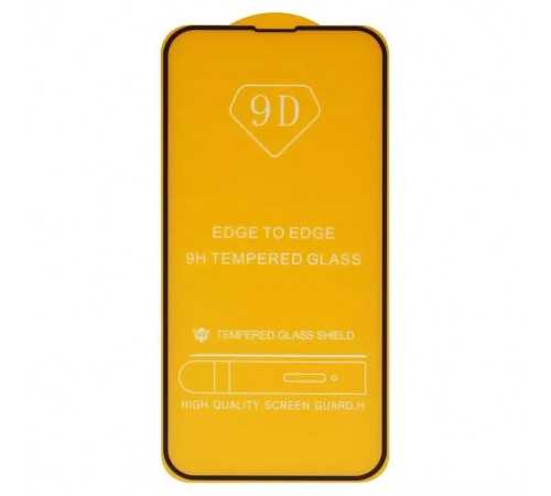 Защитное стекло для Apple iPhone 13, iPhone 13 Pro, iPhone 14, совместимо с чехлом, Full Glue, (без упаковки), черный