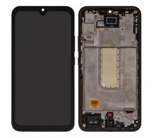 Дисплей для Samsung A346 Galaxy A34 5G, чорний (Graphite), з рамкою, High Copy з широким обідком, (OLED)