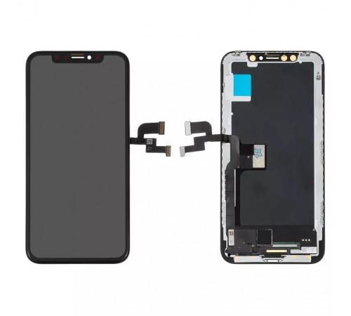 Дисплей для iPhone X, чорний, з рамкою, High Copy (AMOLED), GX OEM soft